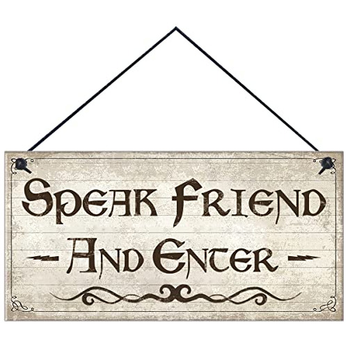 Señal Colgante De Hobbit  Speak Friend And Enter , Res...