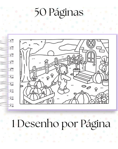 Livro De Colorir Bobbie Goods Capa Dura 50 Páginas De Desenhos Em Folha A5 180gr Boobie Goods