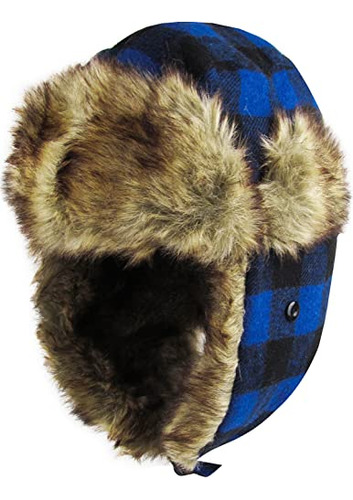 Kbw-604-blk Roy Buffalo Plaid Aviador Trooper Trapper Gorra 