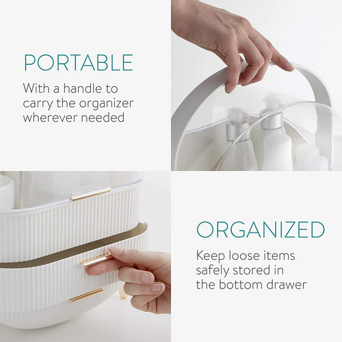 Massy Egg Shape(oval) Makeup Storage Box, Countertop Portab. Color MBOX-Ship From California