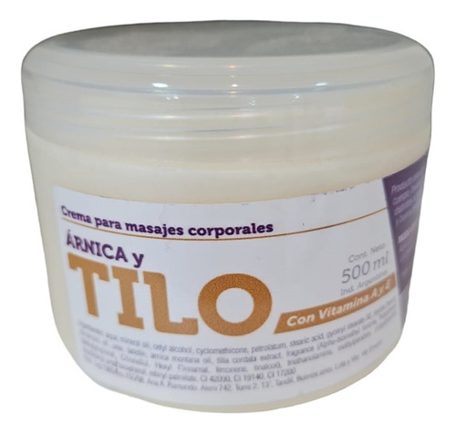 Crema Masajes Arnica Y Tilo Con Vitaminas A Y E Las Claras