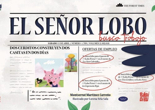 El Seãâor Lobo Busca Trabajo, De Martinez Carreño, Montserrat. Editorial Babidi-bu Libros En Español