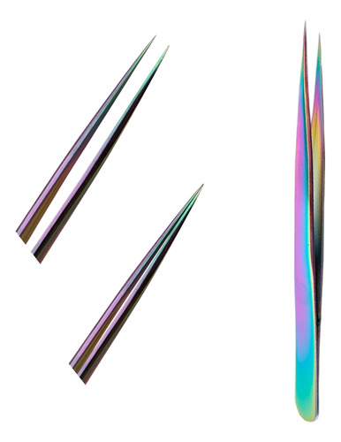 Set De Pinzas Tornasoladas Para Extensiones De Pestañas.