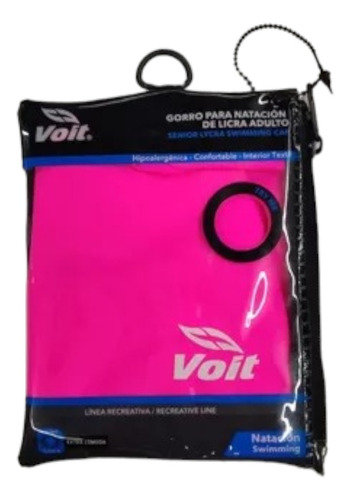 Gorra Natación Voit Rosa Neon Diseño De La Tela Liso Talla Adulto