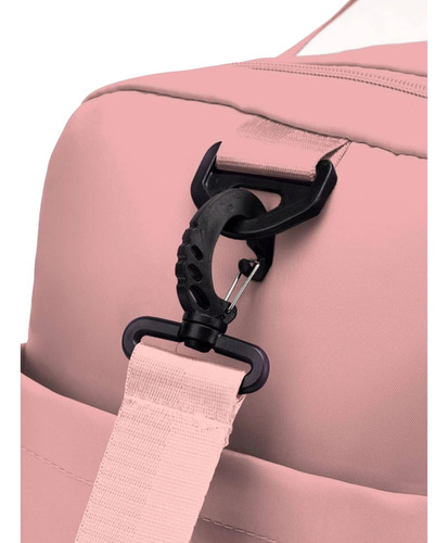 Bolsa Fitness Durável Com Espaço Para Tênis Separado Cor Rosa Liso