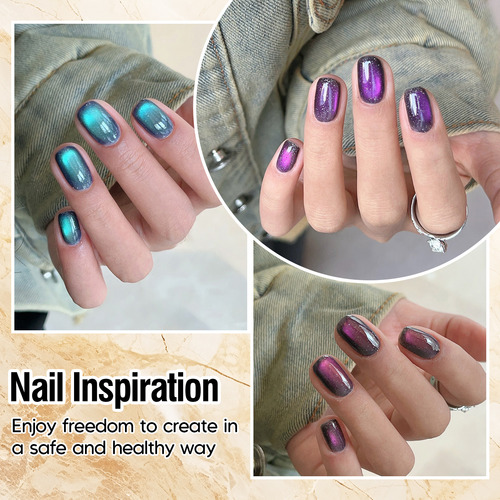 Esmalte De Uñas Holográfico Con Efecto Ojo De Gato 7pcs 12ml