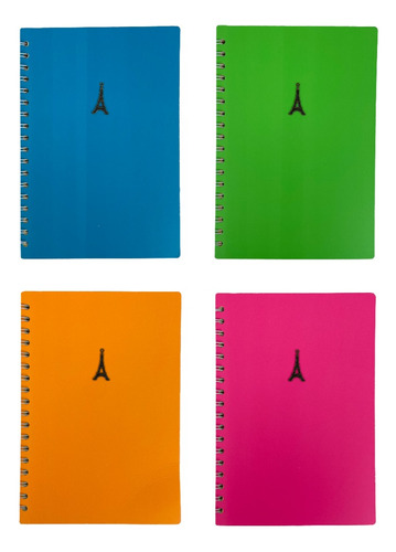 Pack 4 Cuadernos Tipo Libreta B5 Tapa Semidura 17.5x25cm