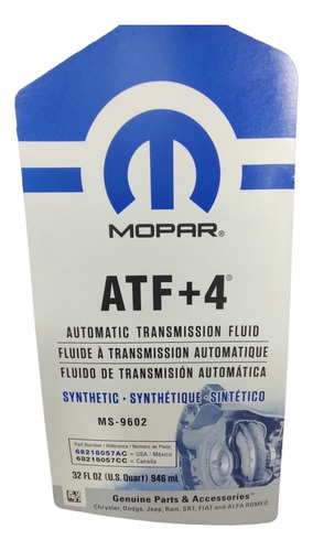 Aceite De Transmisión Automática Atf+4 946 Ml 68218057ac