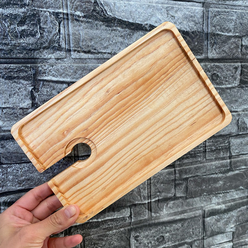 Tabla Charola De Madera Charcutería Con Espacio Para Copa