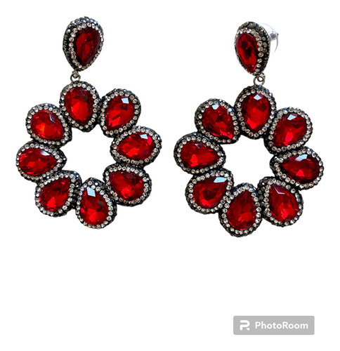 Aretes Turcos Flor Rojos