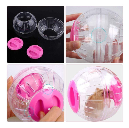 Esfera Cristal Acrilica Juguete Hamster Jerbo Cobayo 20cm Color Rosa