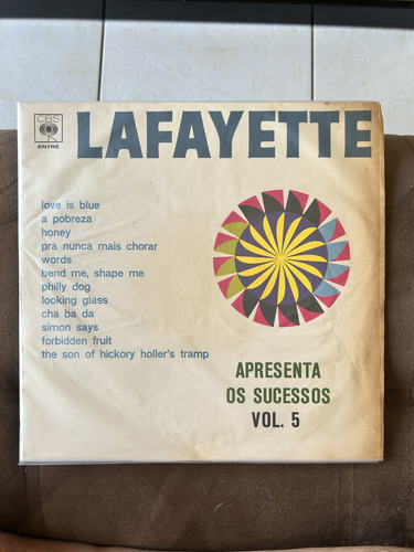 Lp Lafayette - Os Sucessos Vol. V - Raro! 1968 - Cbs Records (Usado)