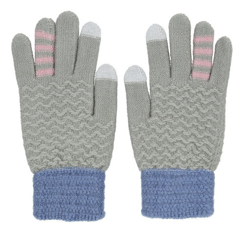 Guantes Para Frio De Tela Touch Mujer Level 26 Tejido Gris