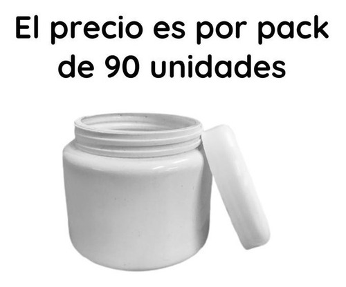 Imagen 5 de 10 de Potes Plasticos 350 Cc Redondo Blanco Pvc X 90 Un.