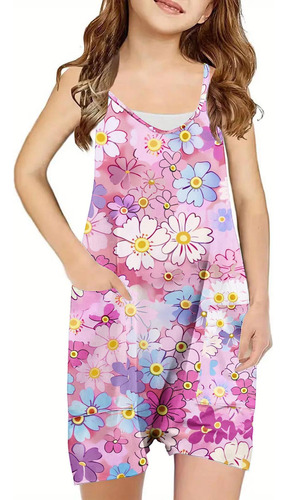 Conjunto De Pantalones Cortos De Verano Con Tirantes Para Ni