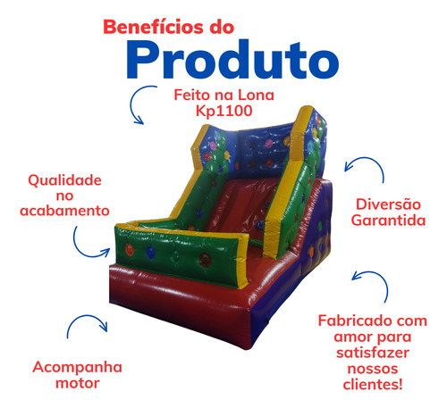 Mini Tobogã Brinquedo Inflável Com Motor Frete Grátis