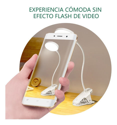 Imagen 3 de 8 de Lámpara Led De Escritorio Recargable Con Clip Y Usb
