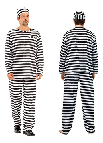 Disfraz De Preso Para Hombre, Uniforme De Prisionero