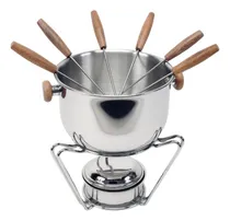 Comprar Fondue Olla Acero Inoxidable 18\u002F8 Mango Madera 6 Pinches Gel