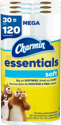 Papel Higiénico Charmin Essentials Soft, 30 Mega Rolls