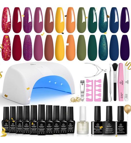 Kit De Iniciacion De Esmalte De Uñas De Gel De 28 Piezas