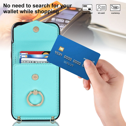 Elegante Funda Tipo Cartera Para Samsung A55 5g Con Bloqueo Rfid, Anticaída, Soporte Anular, Correa De Muñeca