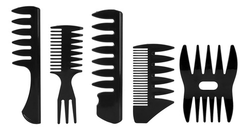 Peine Wide Teeth Para Hombre, 5 Piezas, Juego De Peinado Pro