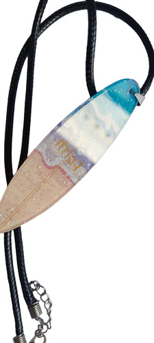 Collar Tabla Surf Makaja 2 , Acrilico 9 X 2,8 Cm Collar 5 Mm