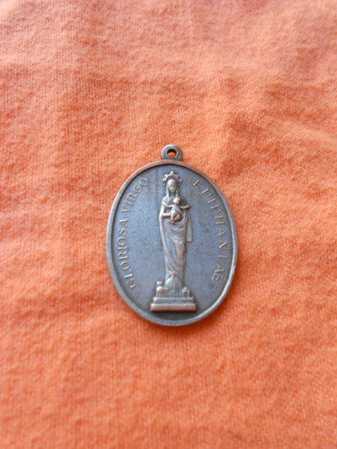 Medalla Religiosa Antigua Virgen Maria - Ven Señor Jesus
