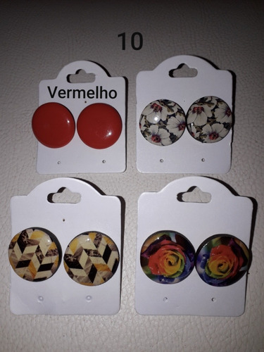 Kit 4 Peças - Brincos Botão