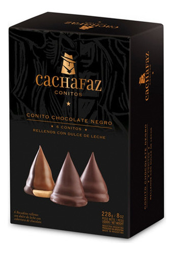 Caja X 6 Conitos Cachafaz Chocolate Negro Universo Binario