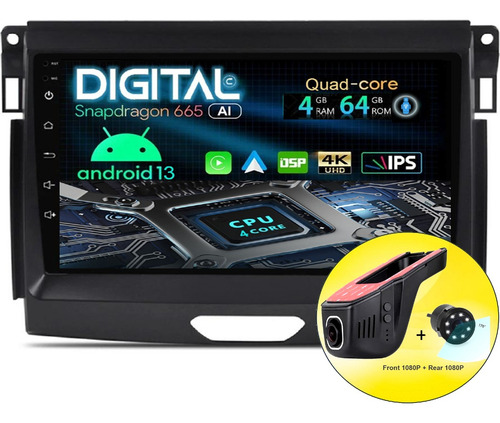 Radio Pantalla Android Ford Ranger 2020/24