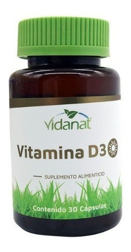 Vitamina D3 Vidanat 30 Cápsulas Mejora Sistema Inmune