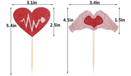 Kaoenla Paquete De 17 Adornos Para Tartas De San Valentín, I