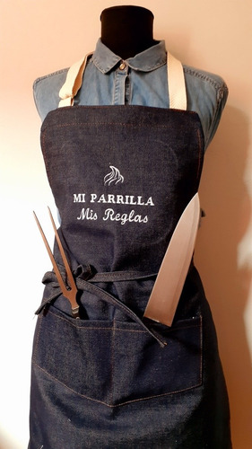 Imagen 7 de 9 de Delantal Cocina Asador Parrillero Gastronomico Cuero Regalo