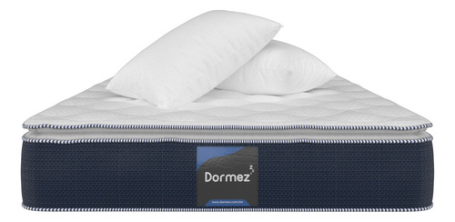 Colchón Matrimonial Foam Antibacterial+ 2 Almohadas Confort Color Azul