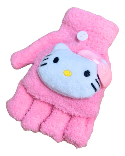 Guantes Infantiles Capibara, Kuromi, Hello Kitty Kawaii Rosa Hello Kitty