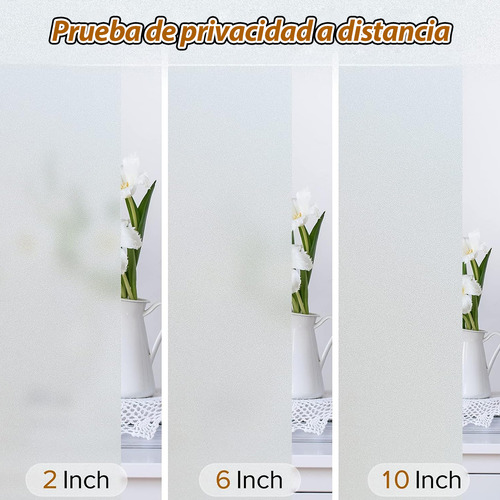 Sjrohe Mantas Película De Privacidad Para Vidrio Esmerilado, Con Revestimiento Adhesivo Electrostático, Ideal Para Decoración De Ventanas Y Vidrios, Ideal Para El Hogar Y La Oficina, 60cmx500cm