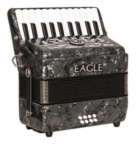 Acordeon Eagle Ega 0348 Pbk 48 Baixos 3 Registros + Bag