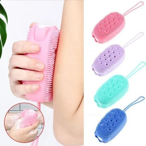Imagen 2 de 7 de Esponja Baño Burbujas Silicona Exfoliación Ducha Limpiador