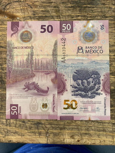 Billete De 50 Pesos Del Ajolote Serie Aa