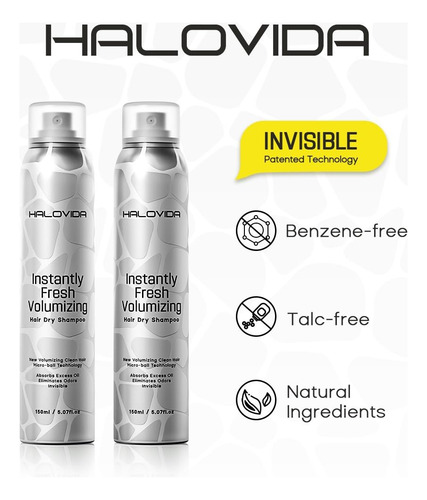 Champú Seco Halovida Instant Fresh Voluminizing 60 Ml Travel