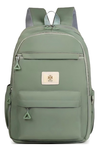 Mochila Feminina Impermeável Notebook Escolar Trabalho Bolsa Cor Verde-claro Desenho Do Tecido Lisa