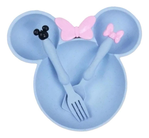 Plato Con Servicios / Cubiertos Infantil Disney Minnie Mouse