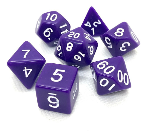 Set 7 Dados Rol - Solid Purple Violeta Muy Lejano