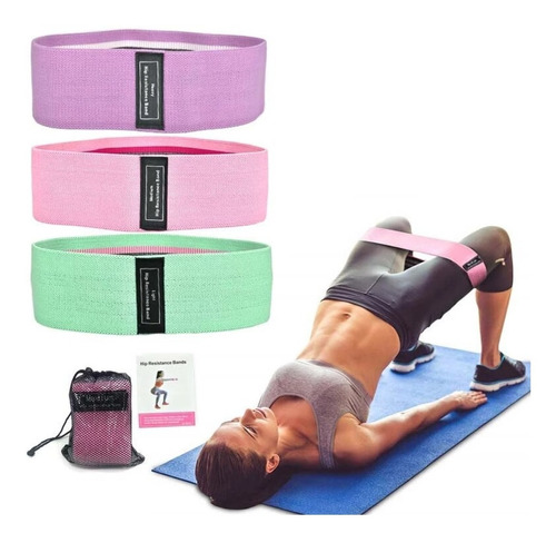 Kit 3 Bandas Elásticas Resistencia Ejercicios Fitness 