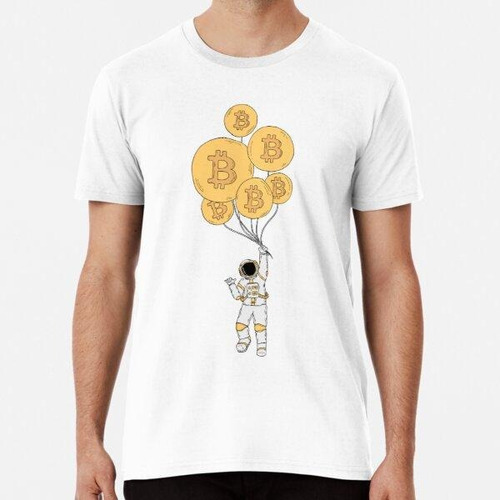 Remera Astronaut Bitcoin Balloon Stock Market Trader Algodon