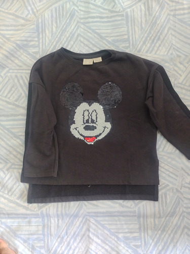 Buzo Zara Nena Mickey Con Lentejuelas 