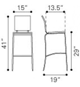 Banco Para Bar Modelo Criss Cross - Espresso Këssa Muebles
