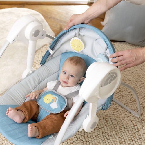 Columpio Portátil Con Toldo Y Asiento Reclinable Gris Unisex